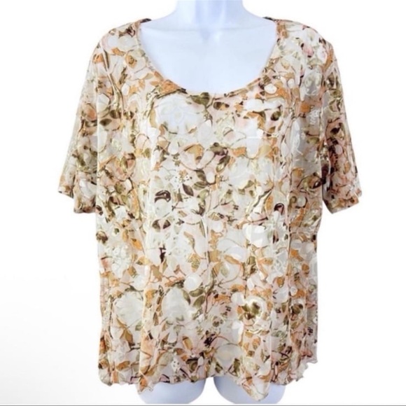 Your 6th Sense Tops - Your 6th Sense at C&A Print Burnout Scoop Neck Top